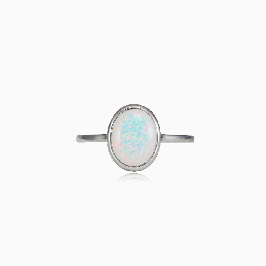 Woman Monte Cristo | Cabochon White Opal Ring