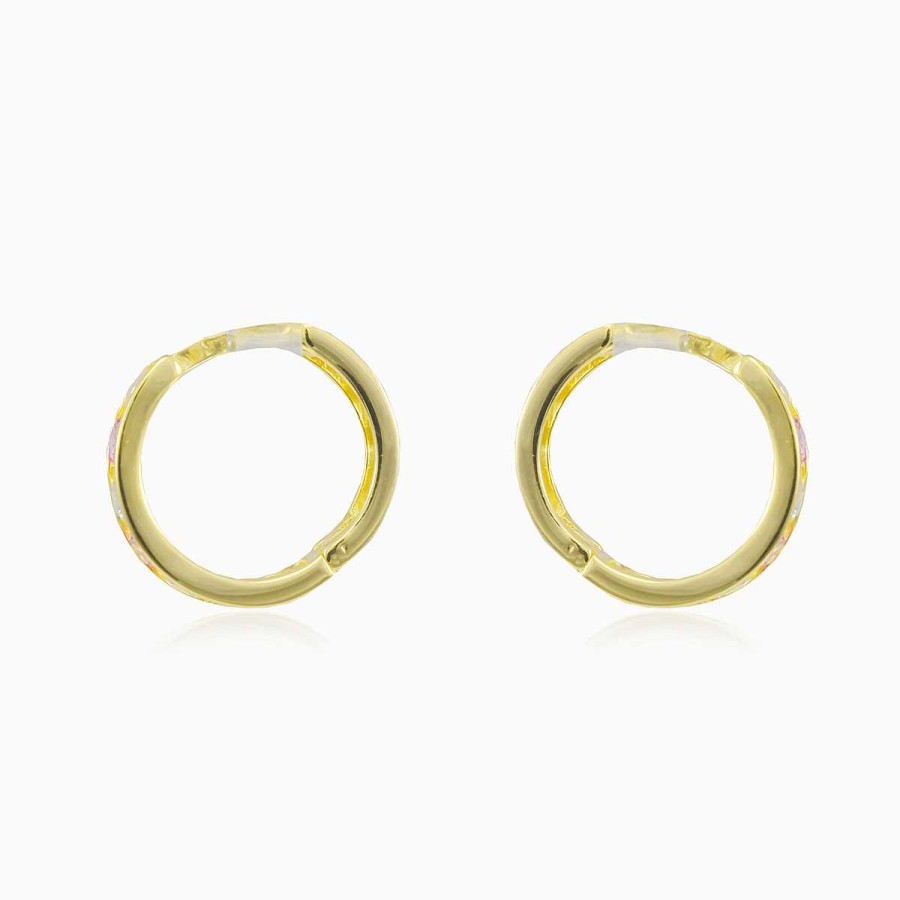 Woman Monte Cristo | Green Mini Gold Hoops