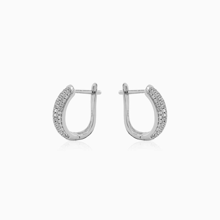 Woman Monte Cristo | Classic Shiny Round Silver Earrings