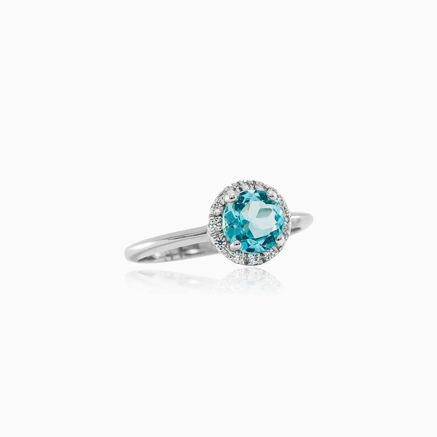 Woman Monte Cristo | Round Topaz Engagement Ring