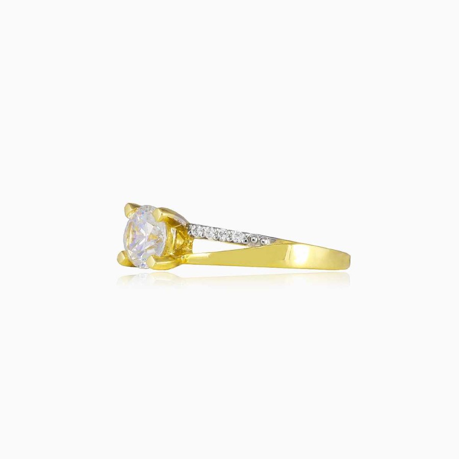 Woman Monte Cristo | Accent Double-Lined Gold Ring