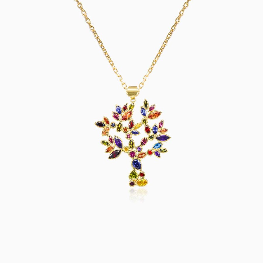 Woman Monte Cristo | Mosaico Tree Of Life Gold Pendant