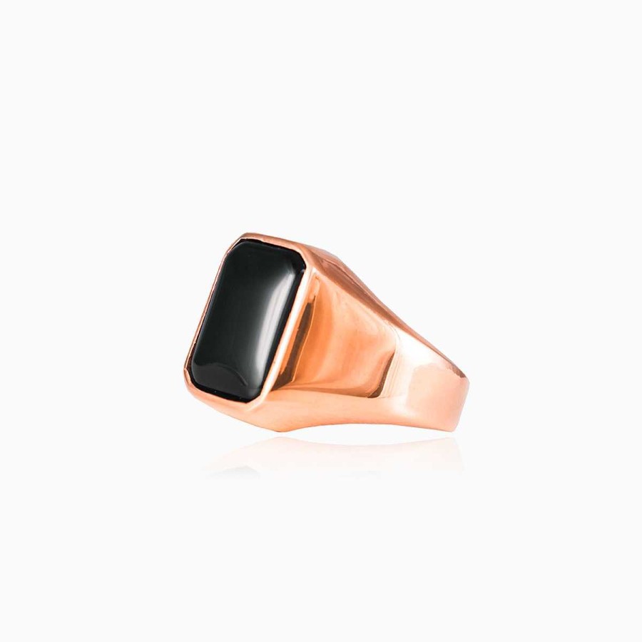 Woman Monte Cristo | Rose Gold Plated Onyx Ring