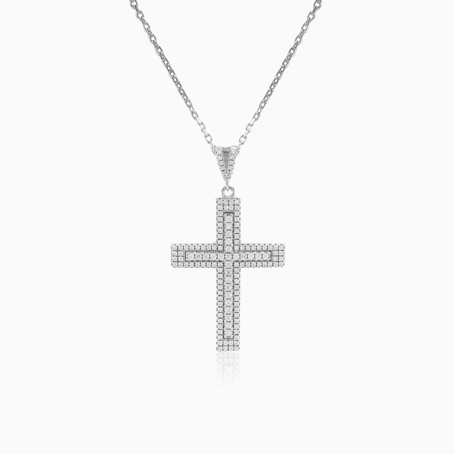 Woman Monte Cristo | Silver Crystal Cross