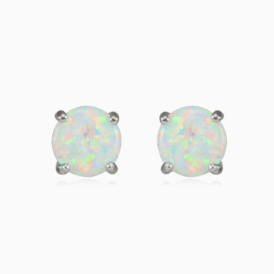 Woman Monte Cristo | Flat White Opal Studs