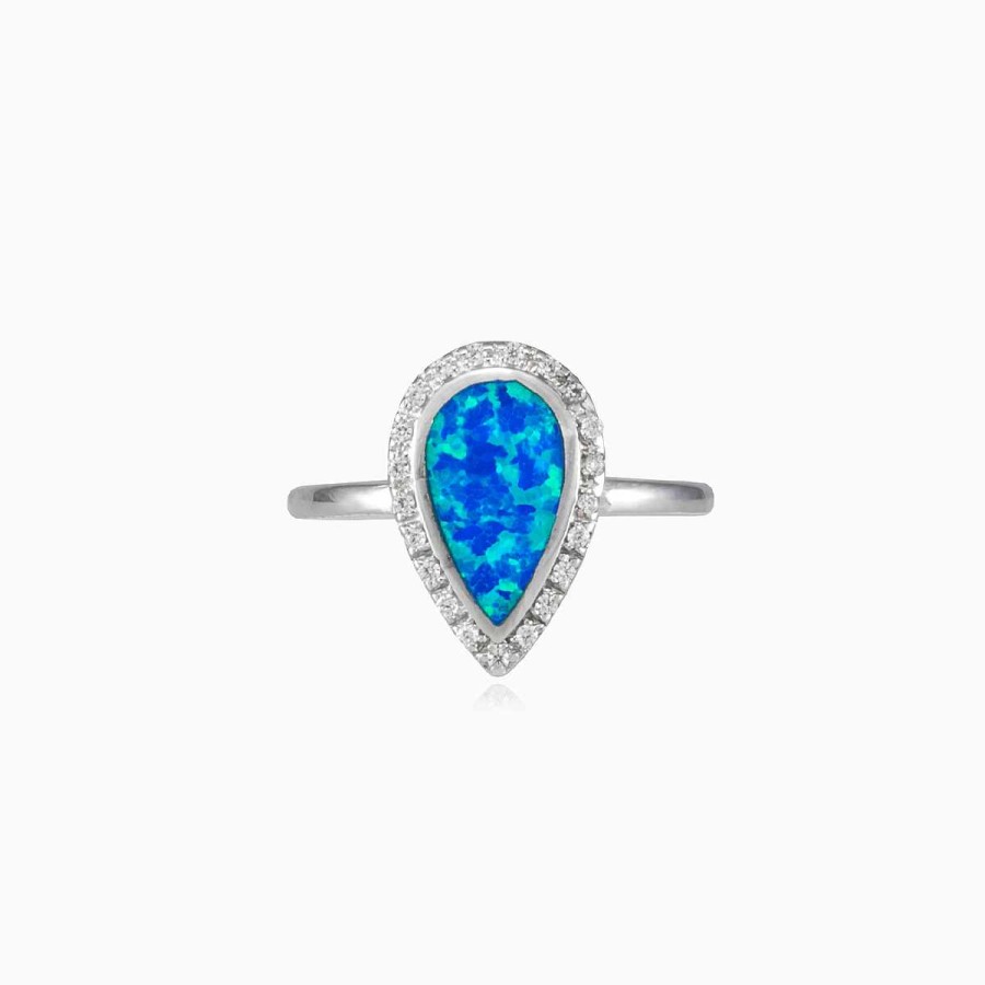 Woman Monte Cristo | Teardrop Blue Opal Ring