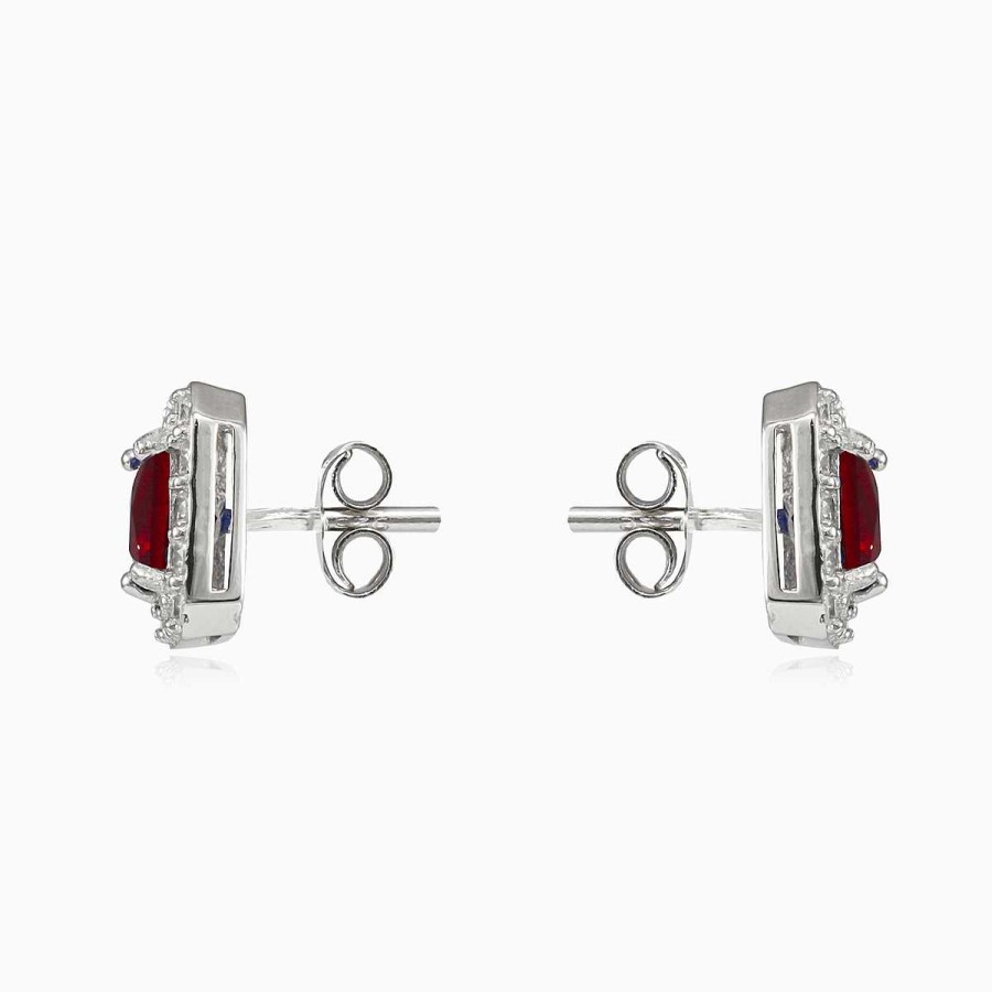 Woman Monte Cristo | Square Red Quartz Studs