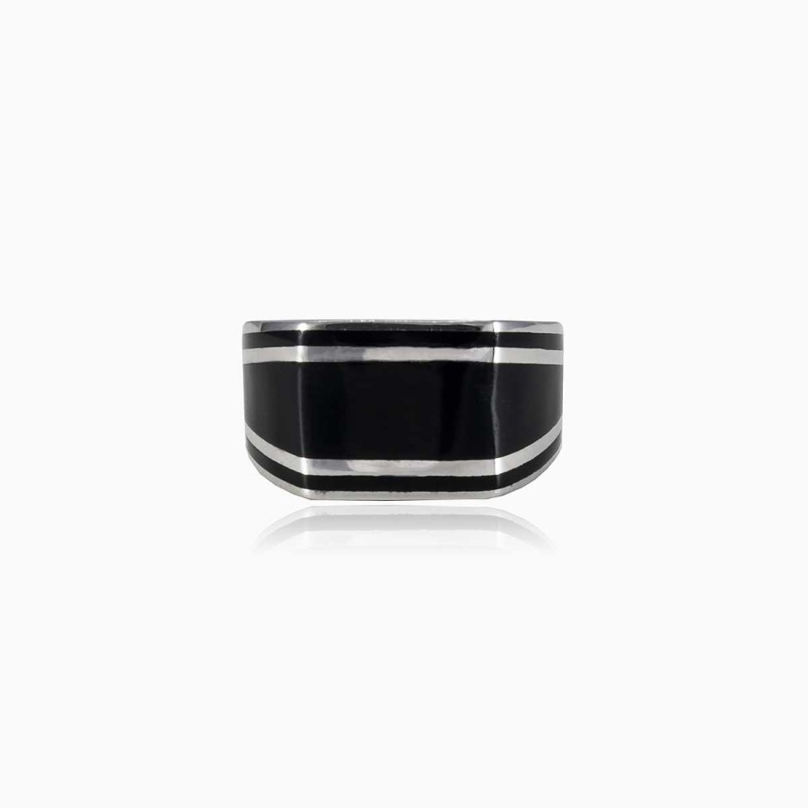 Man Monte Cristo | Black Enamel Ring