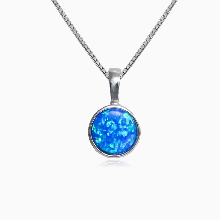 Woman Monte Cristo | Round Blue Opal Pendant