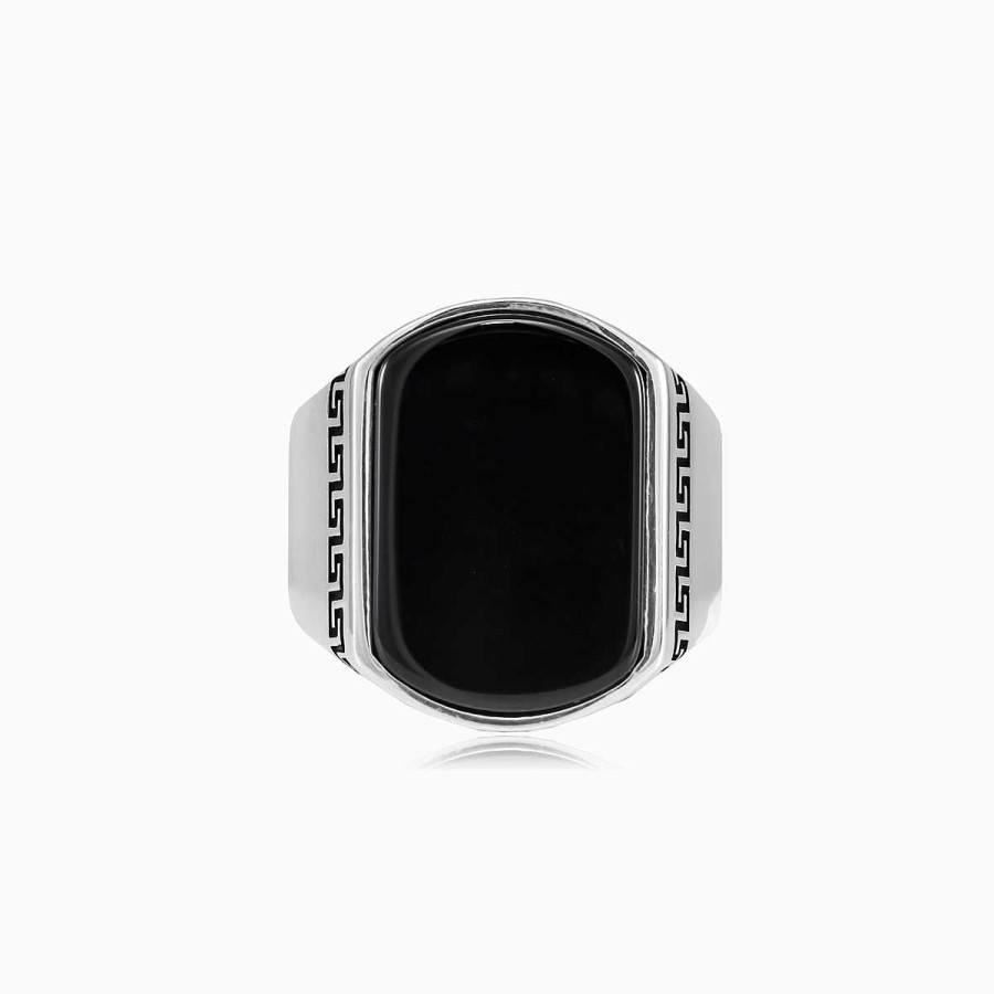 Man Monte Cristo | Flat Onyx Ring