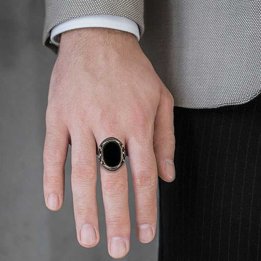 Man Monte Cristo | Anchor Onyx Ring