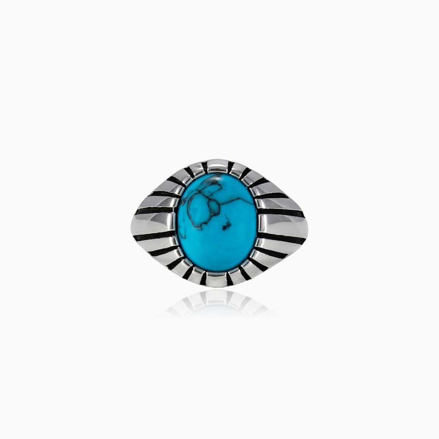 Woman Monte Cristo | Symmetric Cabochon Turquoise Ring