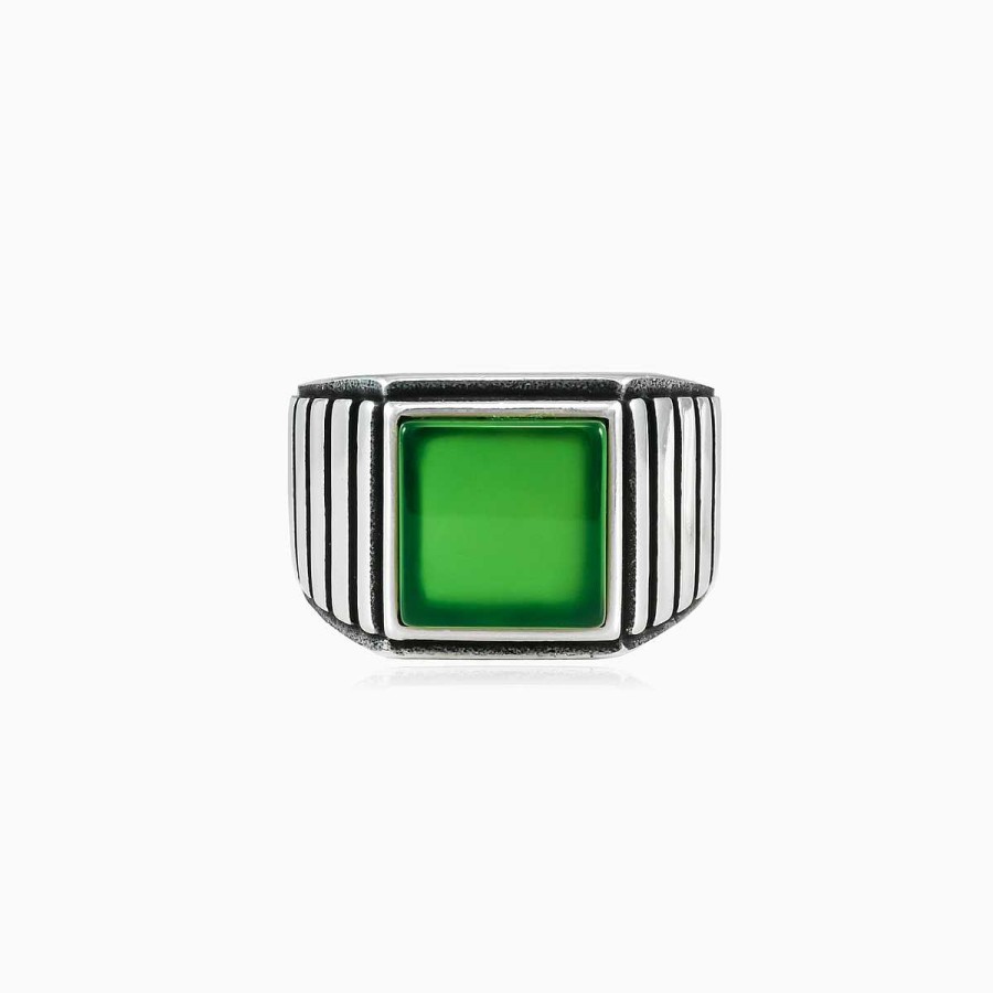 Man Monte Cristo | Symmetric Square Jade Ring