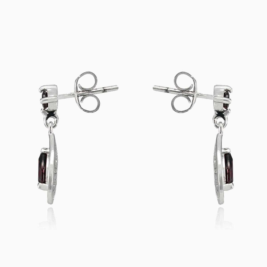 Woman Monte Cristo | Pear Garnet Drop Earrings