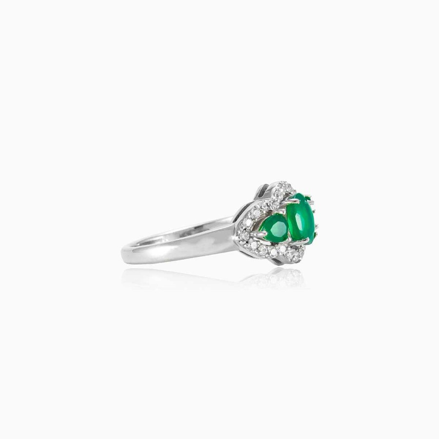 Woman Monte Cristo | Triple Jade Ring