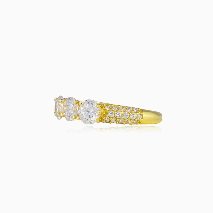 Woman Monte Cristo | Trilogy Crystal Gold Ring