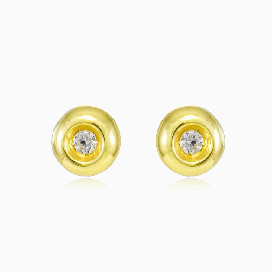 Woman Monte Cristo | Round Bezel Crystal Studs