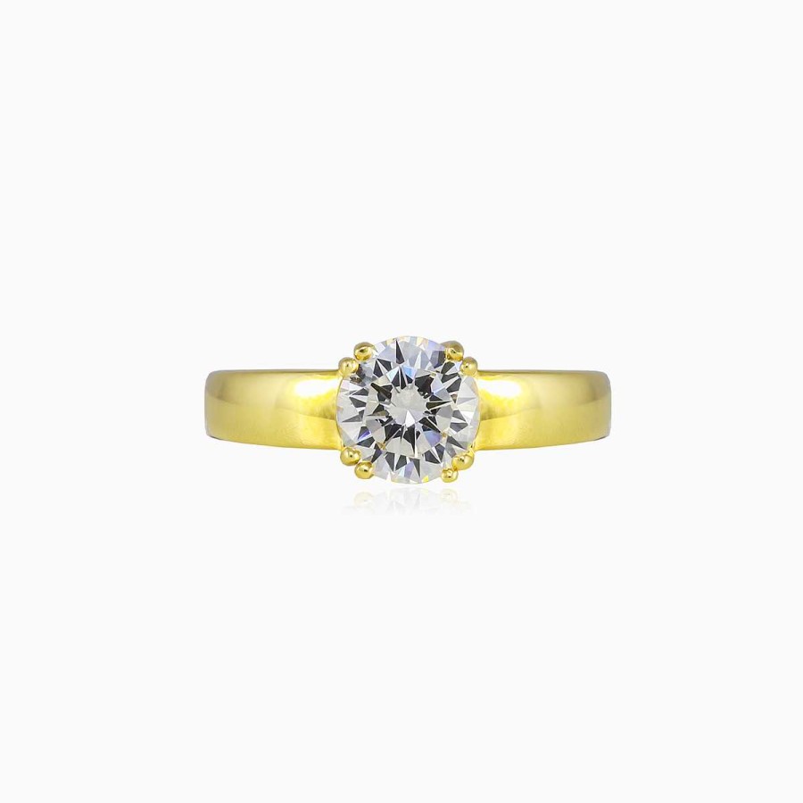 Woman Monte Cristo | Double Prong Gold Ring