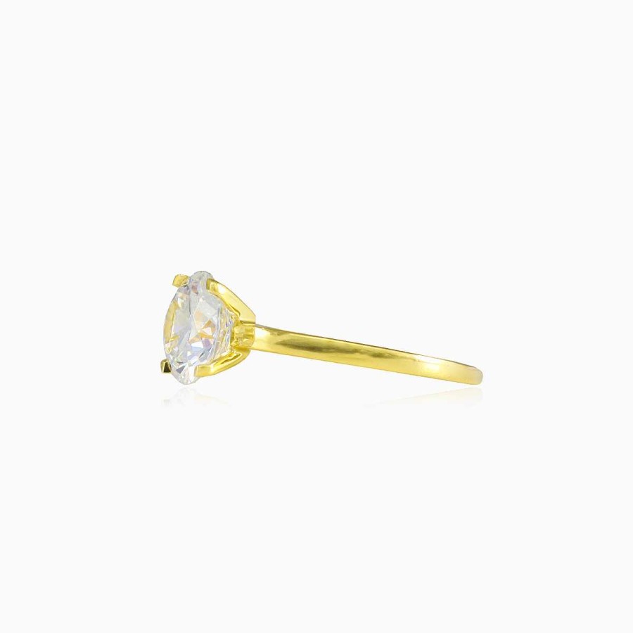 Woman Monte Cristo | Classic Four Prong Crystal Solitaire