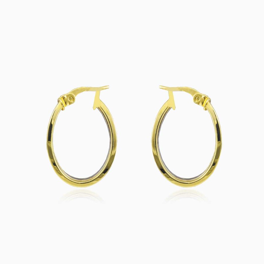 Woman Monte Cristo | Two-Tone Gold Hoop Earrings