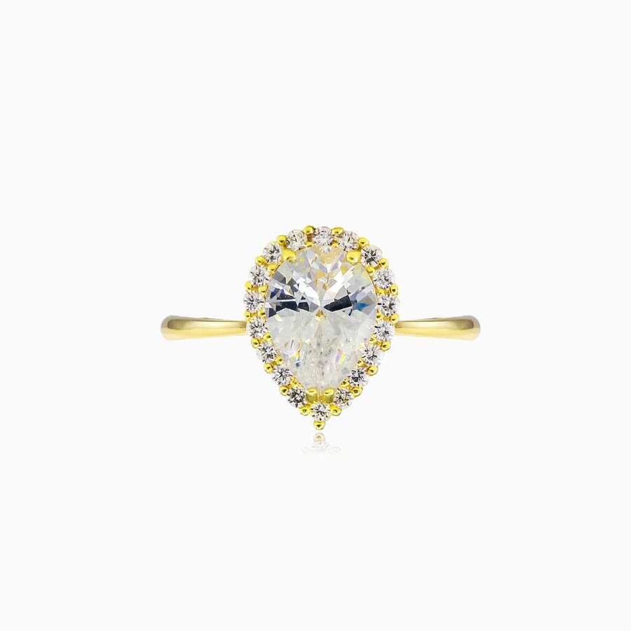 Woman Monte Cristo | Pear-Cut Crystal Yellow Gold Ring