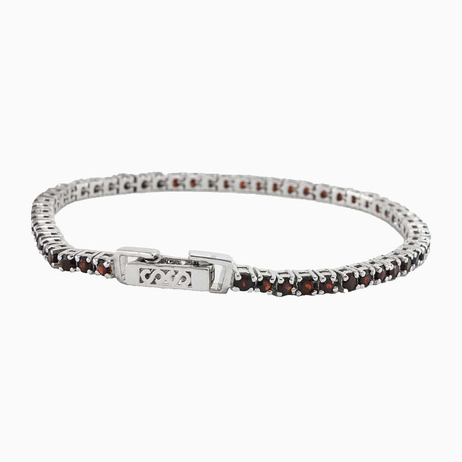 Woman Monte Cristo | Garnet Tennis Bracelet 'Skinny'