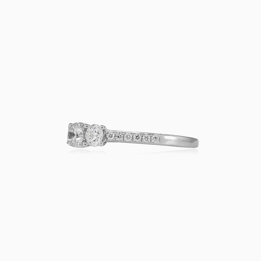 Woman Monte Cristo | Trilogy Accent Diamond Engagement Ring