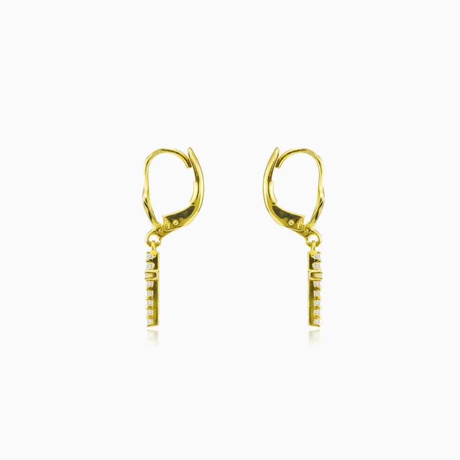 Woman Monte Cristo | Crystal Cross Gold Earrings