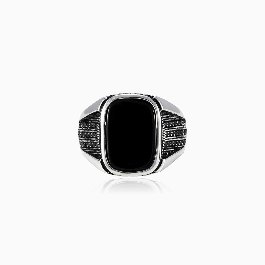 Man Monte Cristo | Rectangle Onyx With Spinel Ring