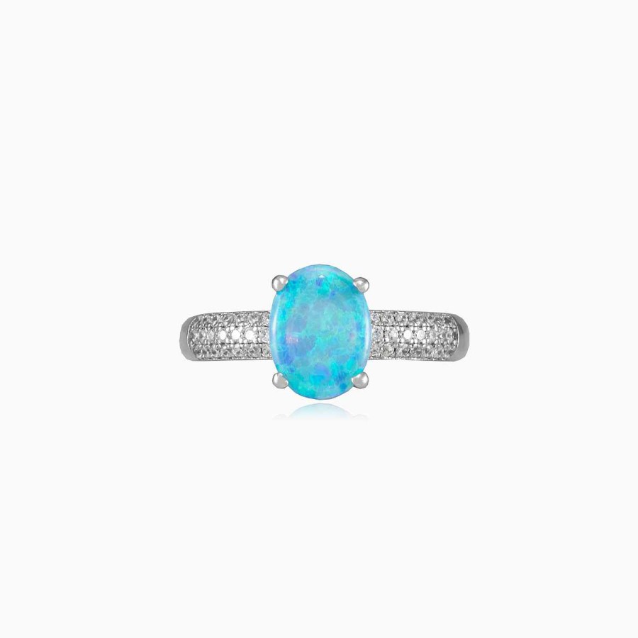 Woman Monte Cristo | Accent Blue Opal Ring