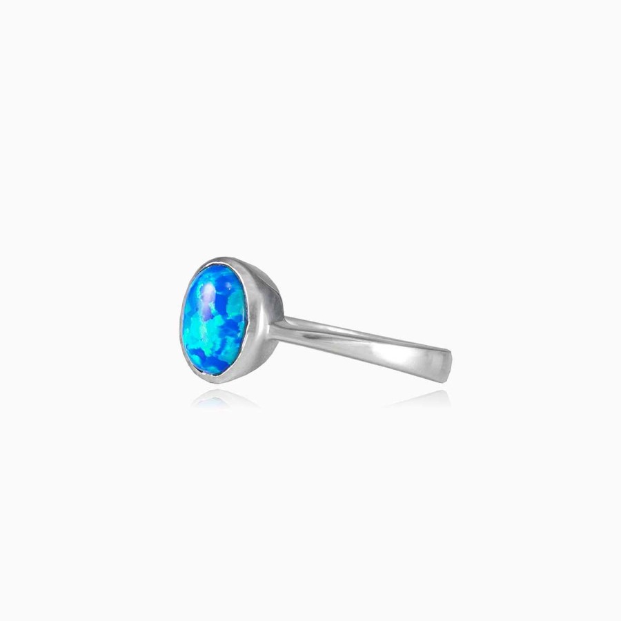 Woman Monte Cristo | Simple Blue Opal Ring