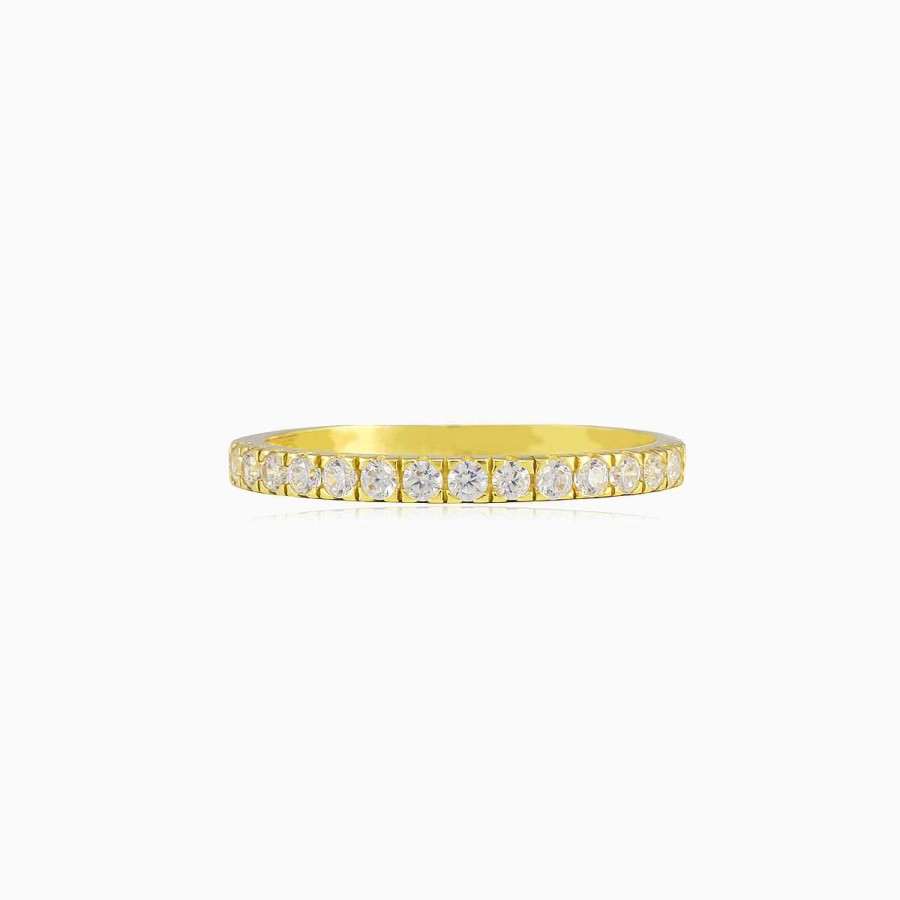 Woman Monte Cristo | One Crystal Line Gold Ring