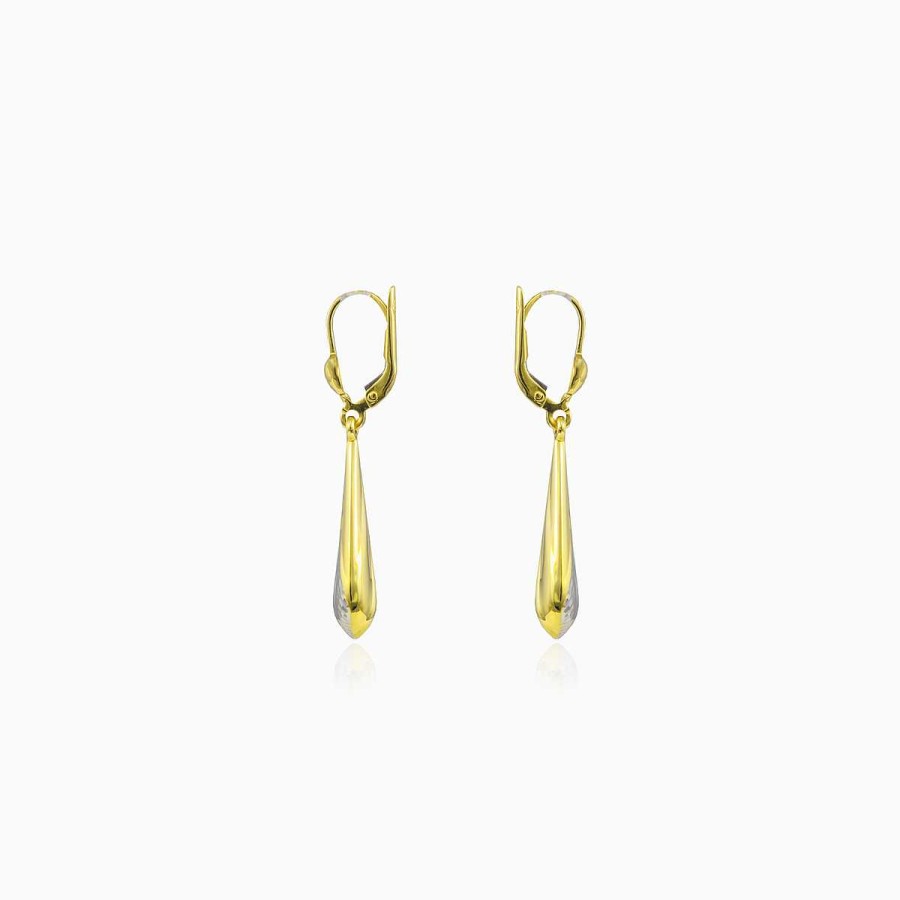 Woman Monte Cristo | Dangling Two-Color Gold Earrings