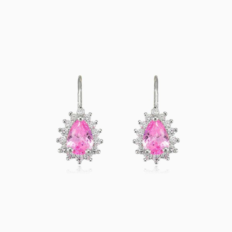 Woman Monte Cristo | Pear Rose Quartz Earrings