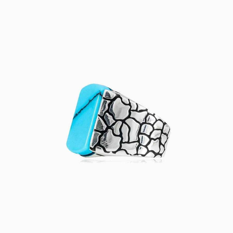 Man Monte Cristo | Flat Turquoise Stone Ring