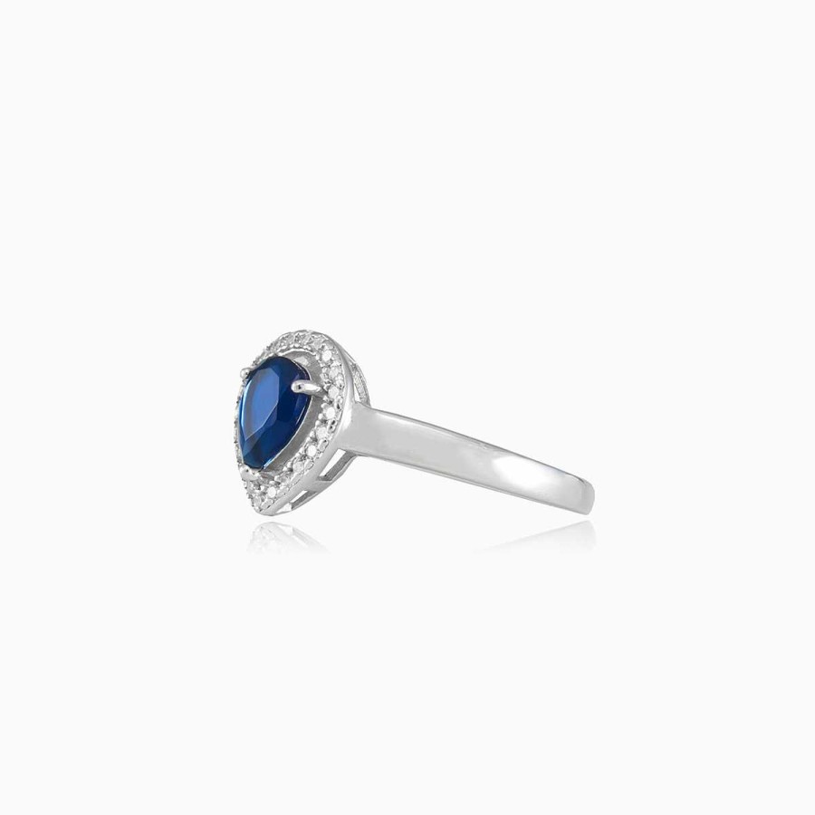 Woman Monte Cristo | Pear Blue Sapphire Ring