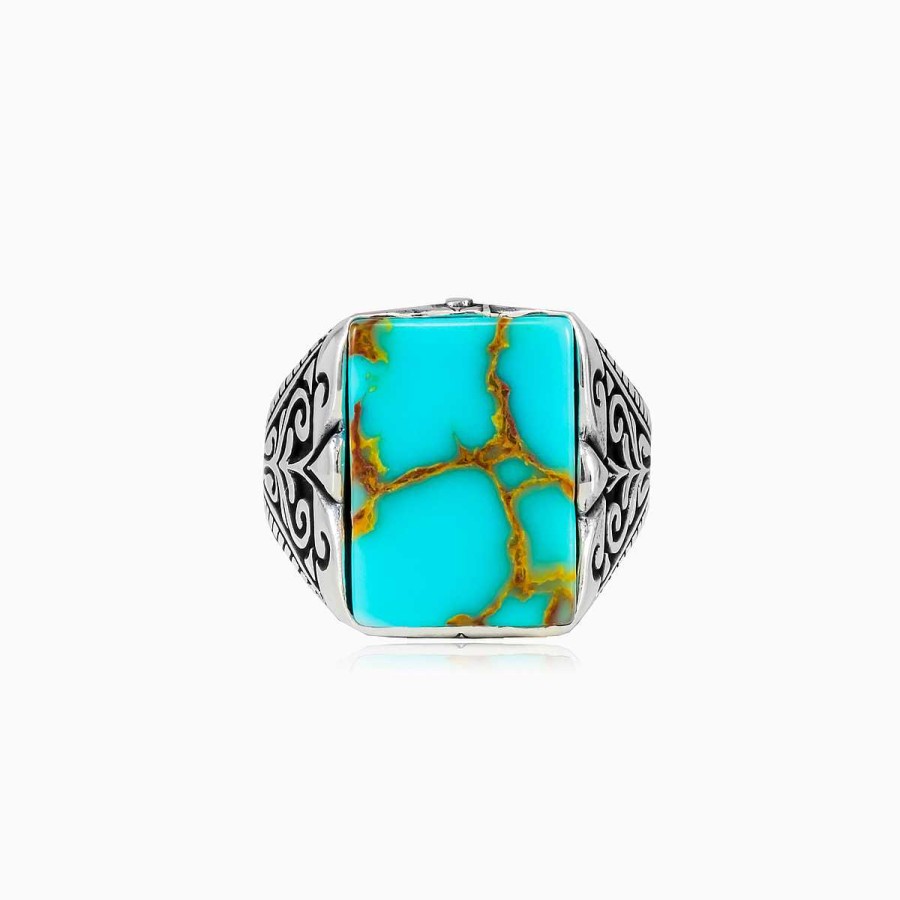 Man Monte Cristo | Rectangle Nabu Turquoise Ring