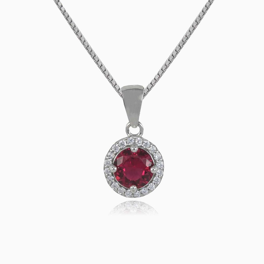 Woman Monte Cristo | Round Red Quartz Pendant