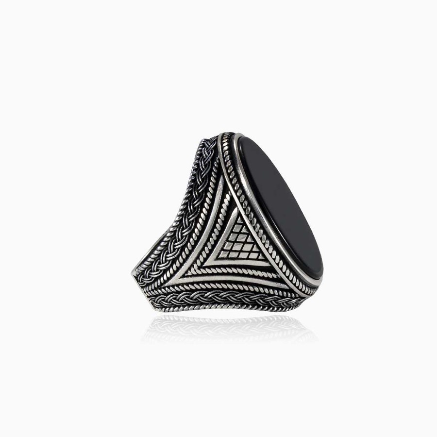 Man Monte Cristo | Wide Braided Onyx Ring