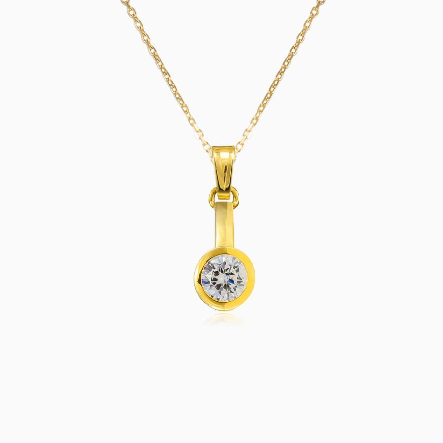 Woman Monte Cristo | Bezel Gold Crystal Pendant