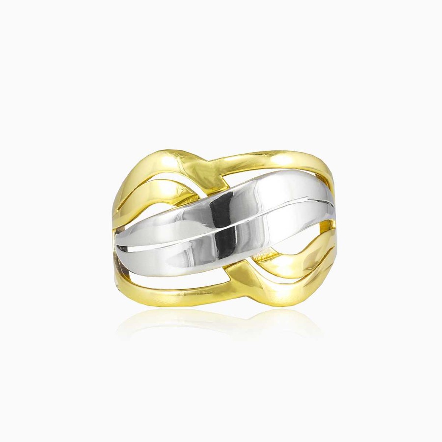 Woman Monte Cristo | Threaded Yellow And White Gold Ring