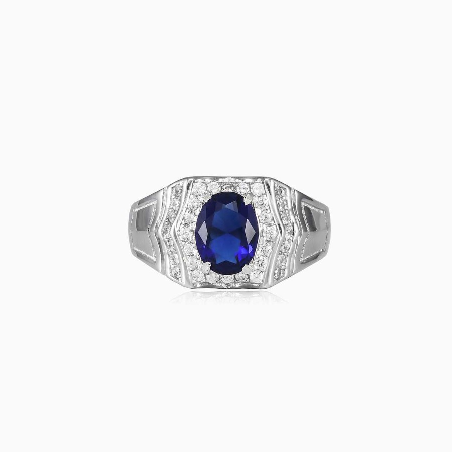 Man Monte Cristo | Oval Blue Quartz Ring