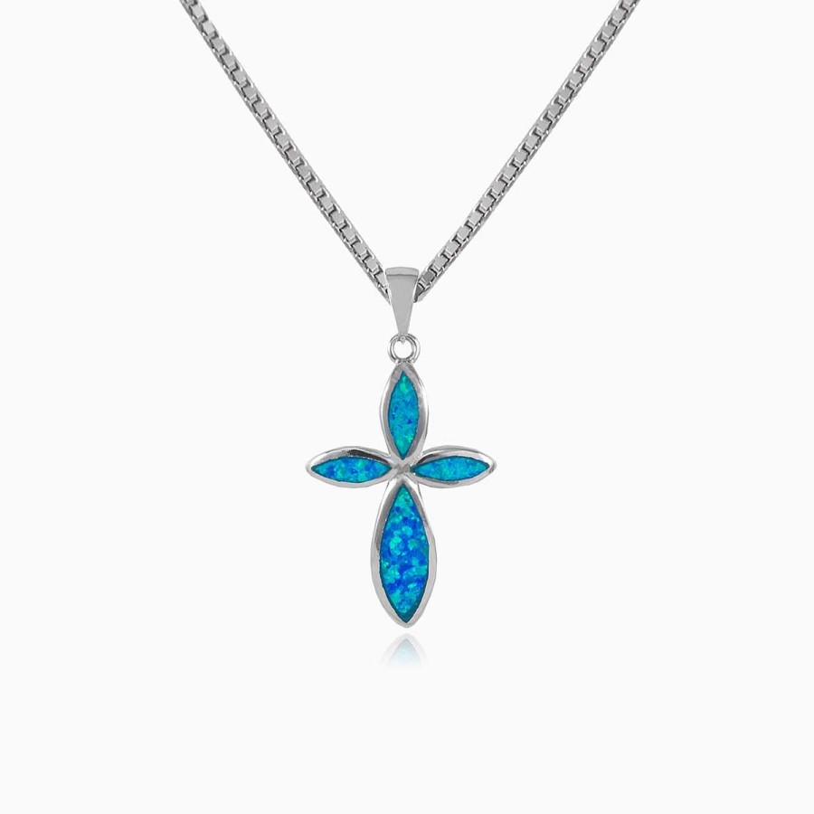 Woman Monte Cristo | Marquise Blue Opal Cross