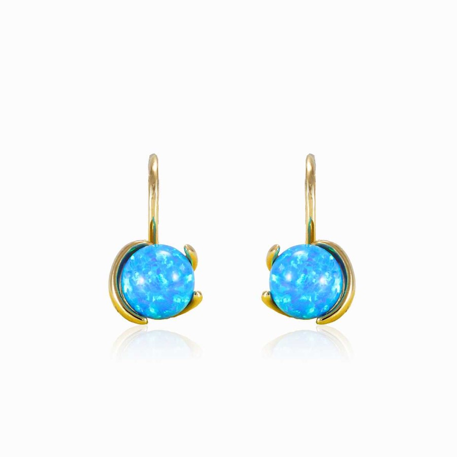 Woman Monte Cristo | Unique Blue Opal Earrings