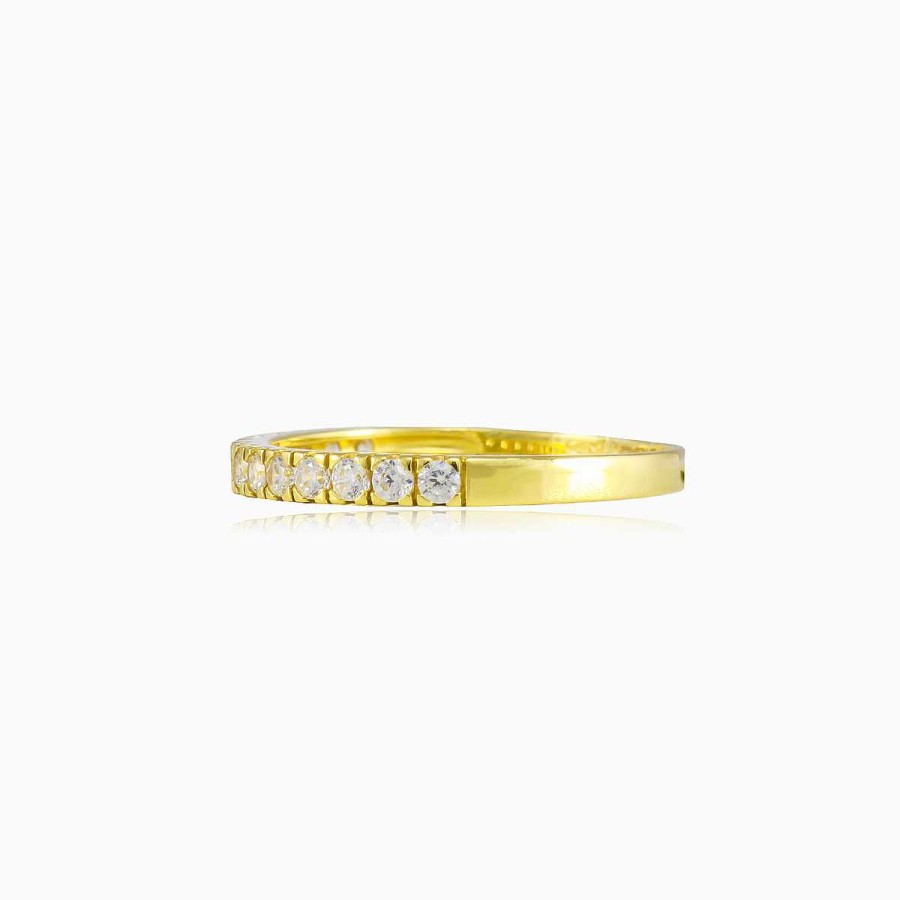 Woman Monte Cristo | Thin Crystal Gold Band