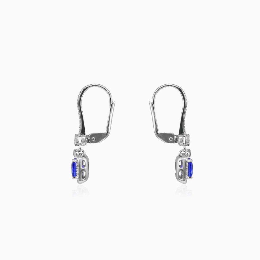 Woman Monte Cristo | Dangling Cushion Tanzanite Earrings