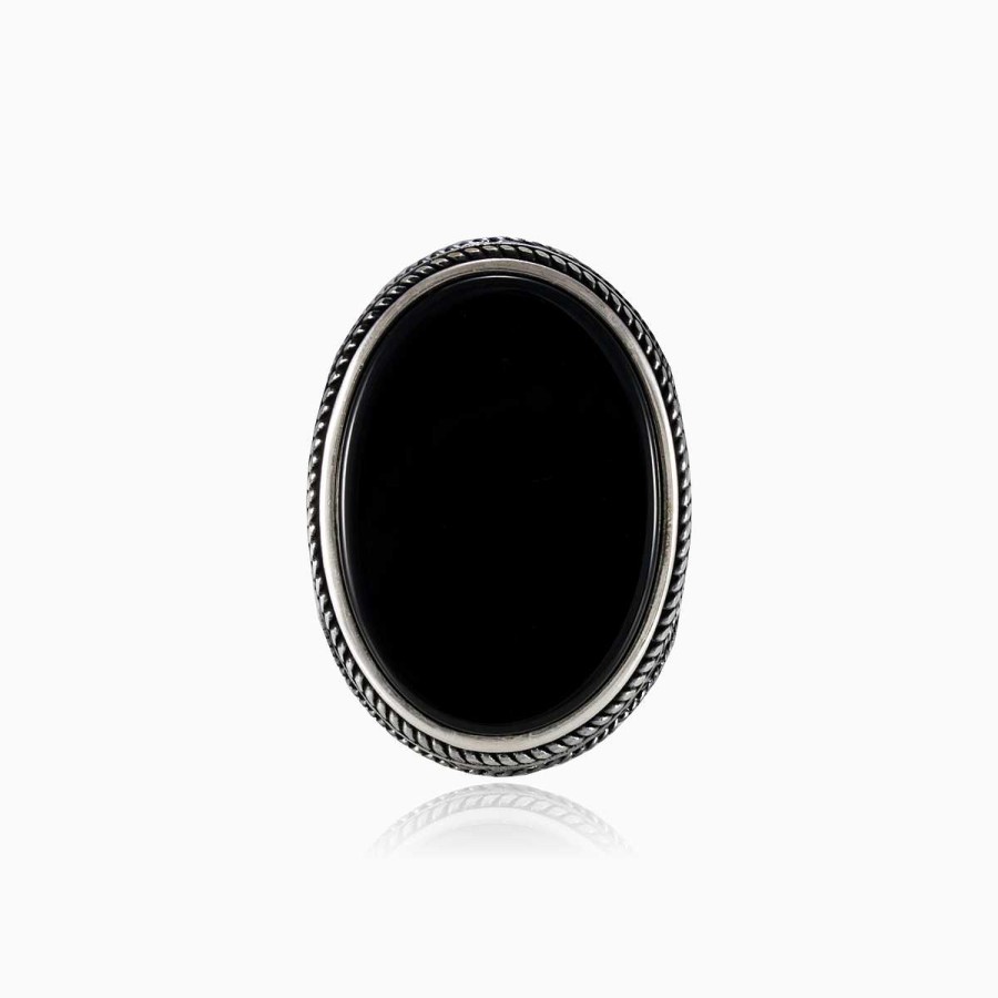 Man Monte Cristo | Wide Braided Onyx Ring