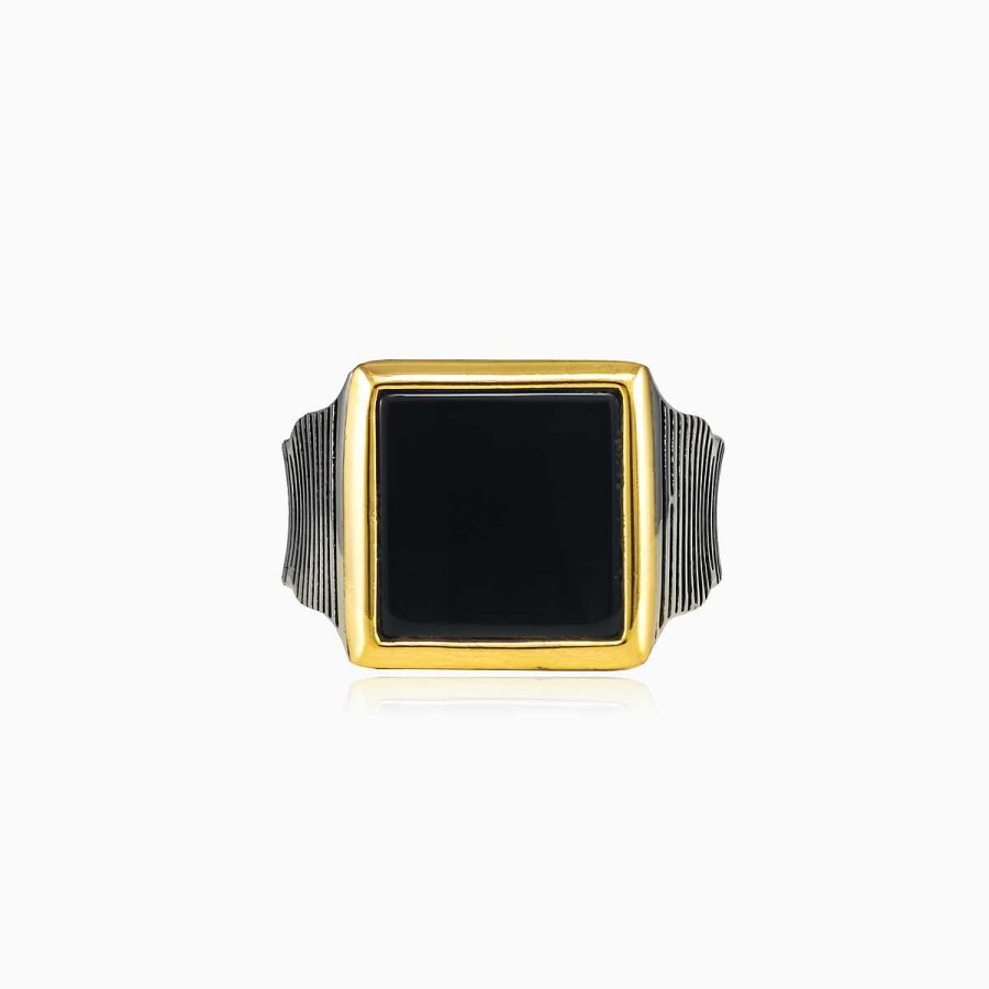 Man Monte Cristo | Square Harmony Onyx Ring