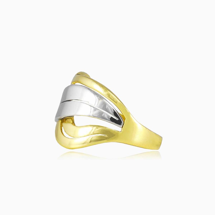 Woman Monte Cristo | Threaded Yellow And White Gold Ring