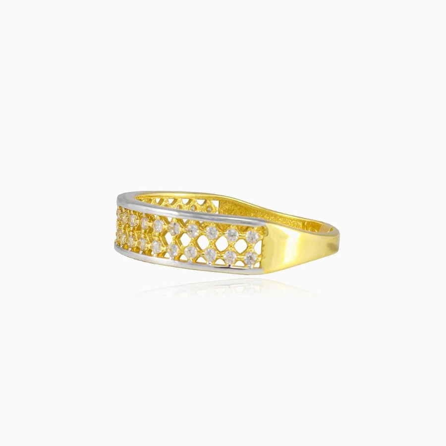 Woman Monte Cristo | Net Gold And Crystal Ring